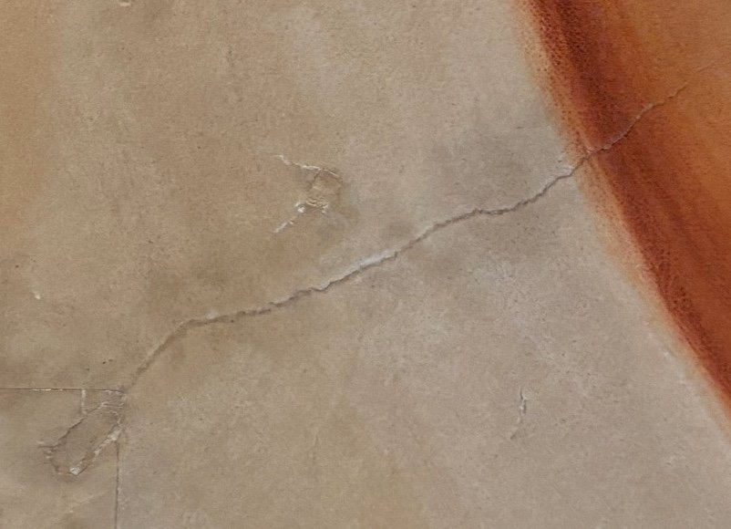 Cropped detail of Renoir's sanguine drawing study for Grand Bathers